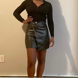 C/MEO Collective Black Leather Skirt in size Small